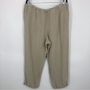 J. Jill Linen Pants Womens Large Tall Wide Leg Crop Flax Cream Pull On